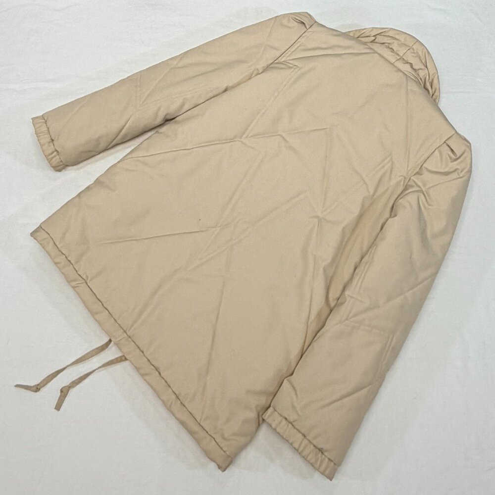 Vintage Monette Casuals Puffer Jacket 6 Zip Vest Button Up Cream Mauve Parka - Picture 9 of 14